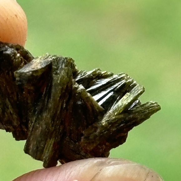 High Grade Natural Epidote Thumbnail Specimen - Picture 11 of 12
